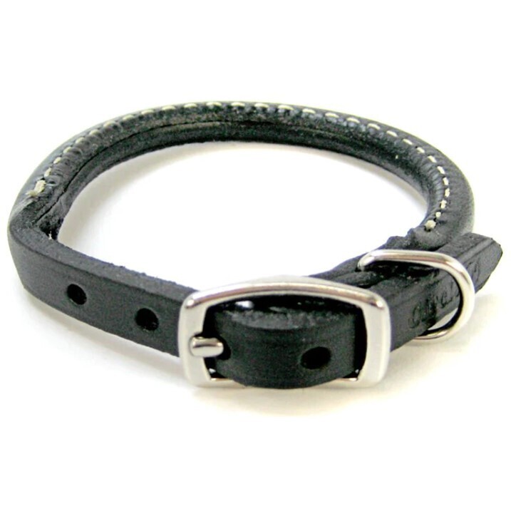 Circle T Rounded Collar - Black Oak Tanned Leather