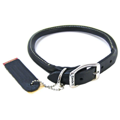 Circle T Rounded Collar - Black Oak Tanned Leather