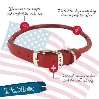 Circle T Round Collars - Oak Tanned Leather