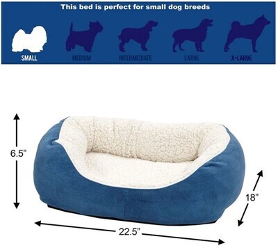 MidWest Quiet Time Boutique Cuddle Dog Bed - Blue