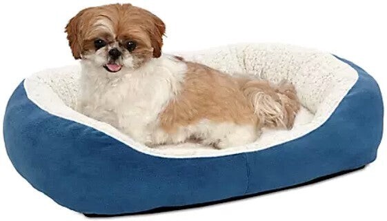 MidWest Quiet Time Boutique Cuddle Dog Bed - Blue