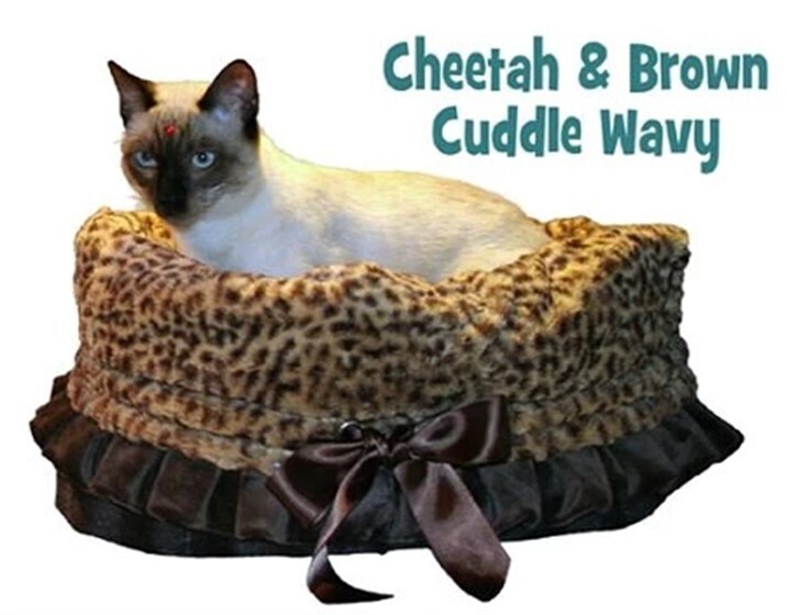 3-In-One Cheetah &amp; Brown Fashion Cuddle Wavy Pet Bed