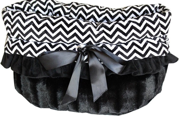 3-In-One Black Chevron Snuggle Bugs Pet Bed