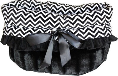 3-In-One Black Chevron Snuggle Bugs Pet Bed 3-In-One Black Chevron Snuggle Bugs Pet Bed