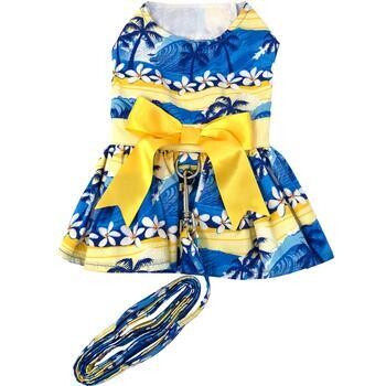 Dog Dress with Matching Leash - Catching Waves