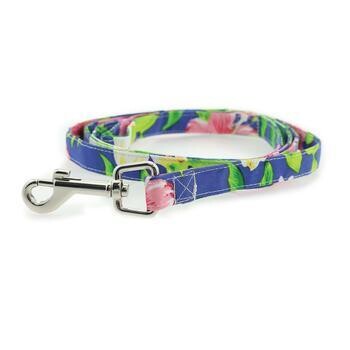 Dog Dress with Matching Leash - Blue Lagoon Hawaiian Hibiscus