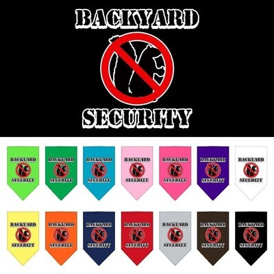 Pet and Dog Bandana Screen Printed, &quot;Backyard Security&quot; - Solid Colors