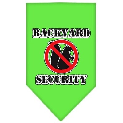 Pet and Dog Bandana Screen Printed, "Backyard Security" - Solid Colors