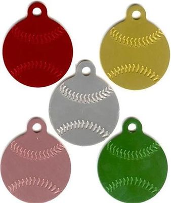 Baseball Dog Tag - Baseball Pet ID Tag - Baseball Keychain