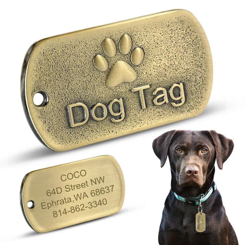Personalized Antique Military GI Army Dog Tag - Pet ID Tag