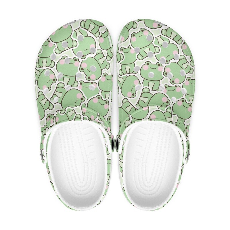 Hellgrüne Frosch Clogs