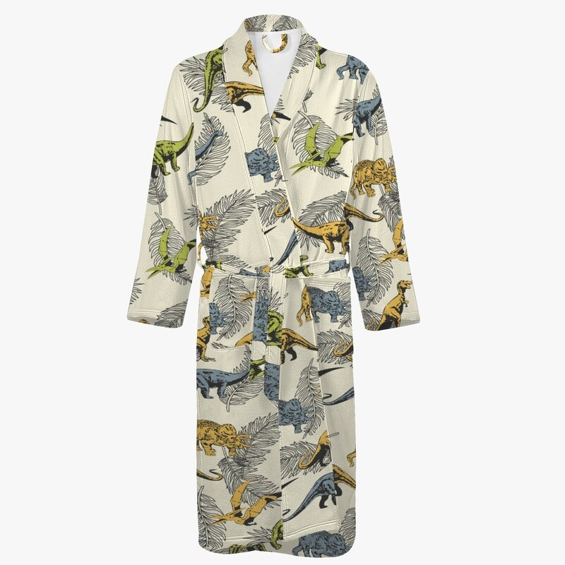 Tropical dinosaur bathrobe