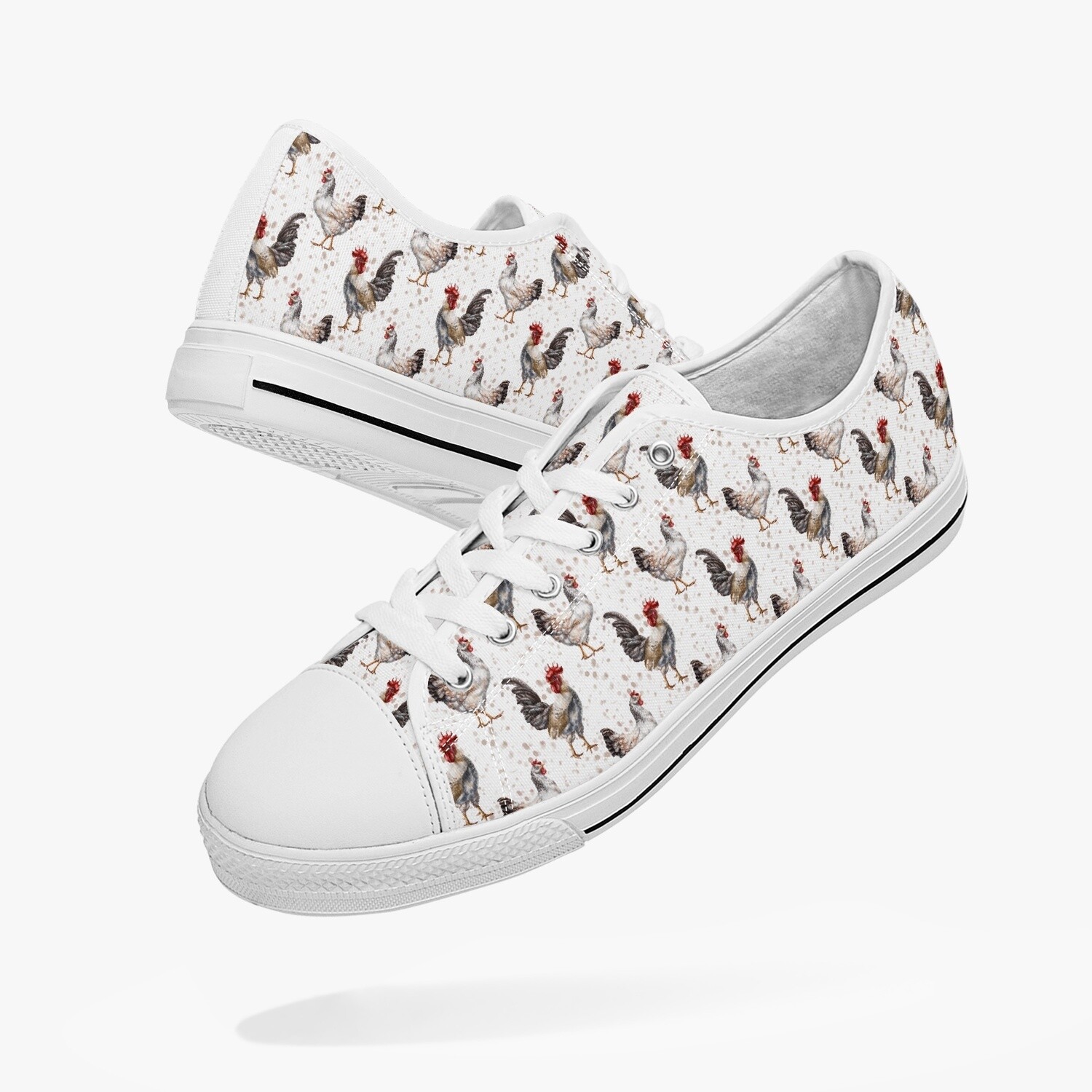 White chicken farm low-top shoes