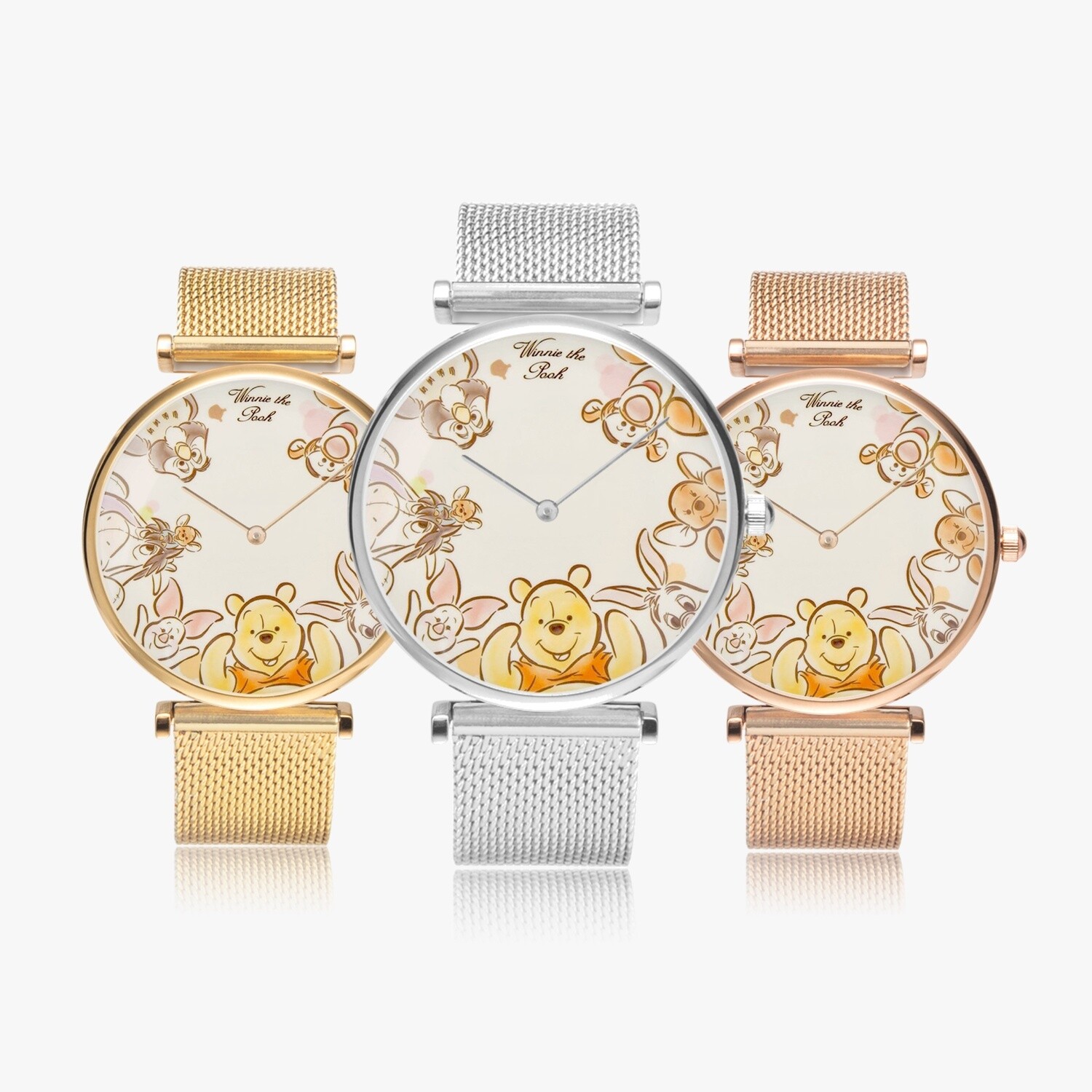 Fashionable Winnie the Pooh character stainless steel watch