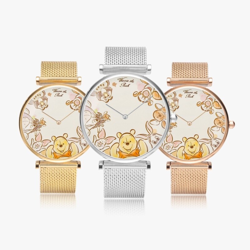 Fashionable Winnie the Pooh character stainless steel watch