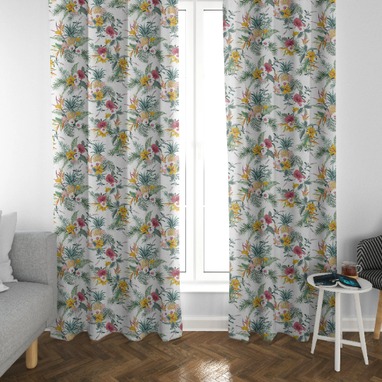 Tropical pineapple blackout curtain