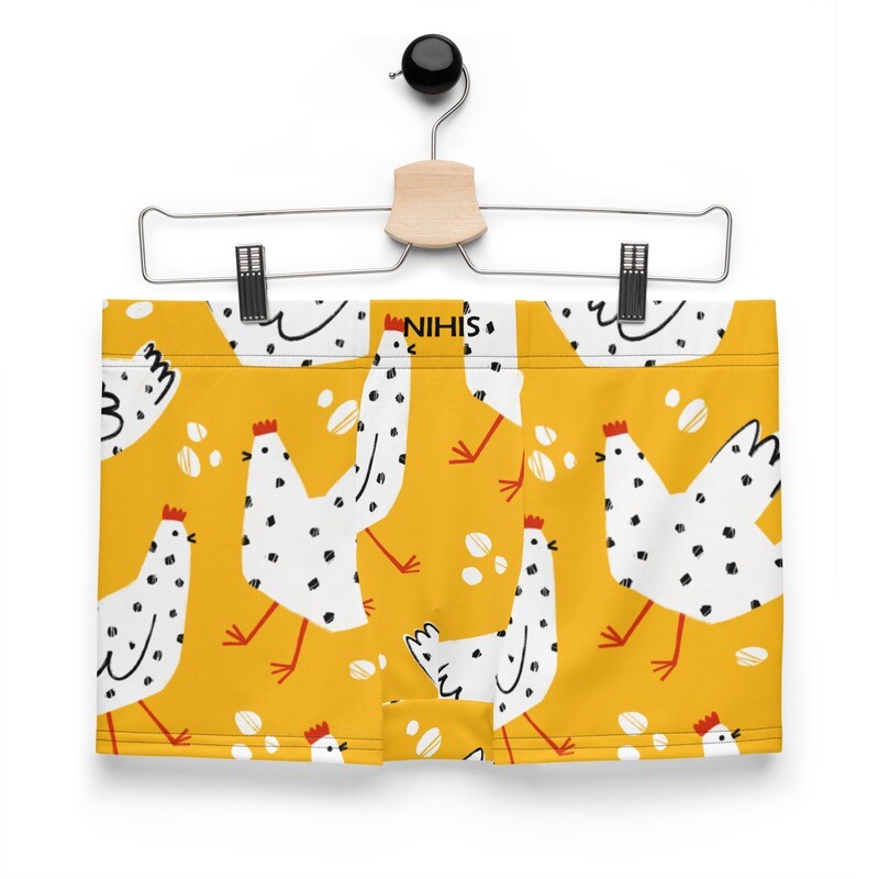 Yellow chicken pattern boxer shorts