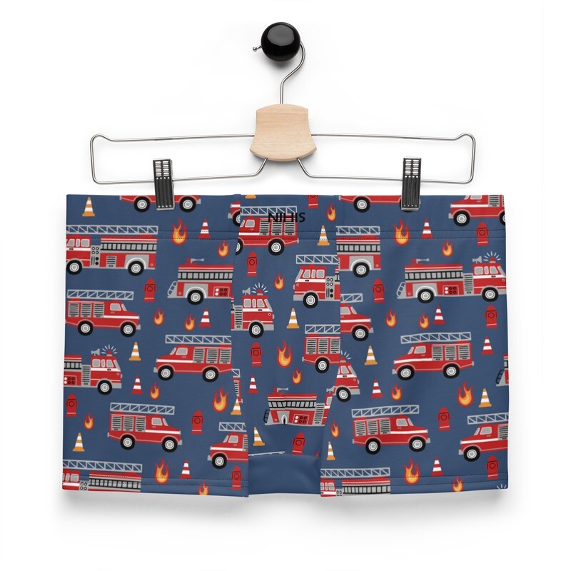 Blue fire engine boxer shorts