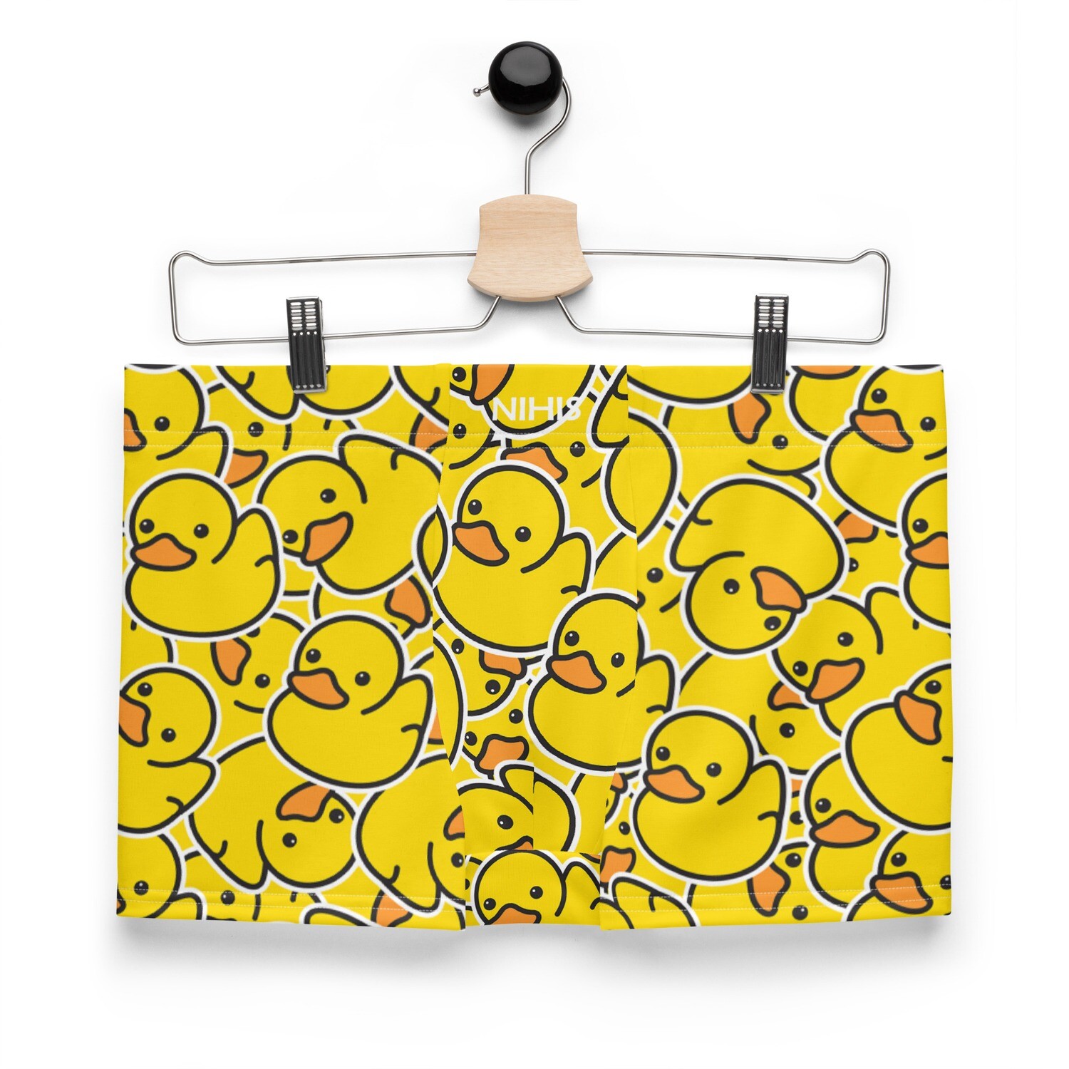 Yellow rubber duck boxer shorts