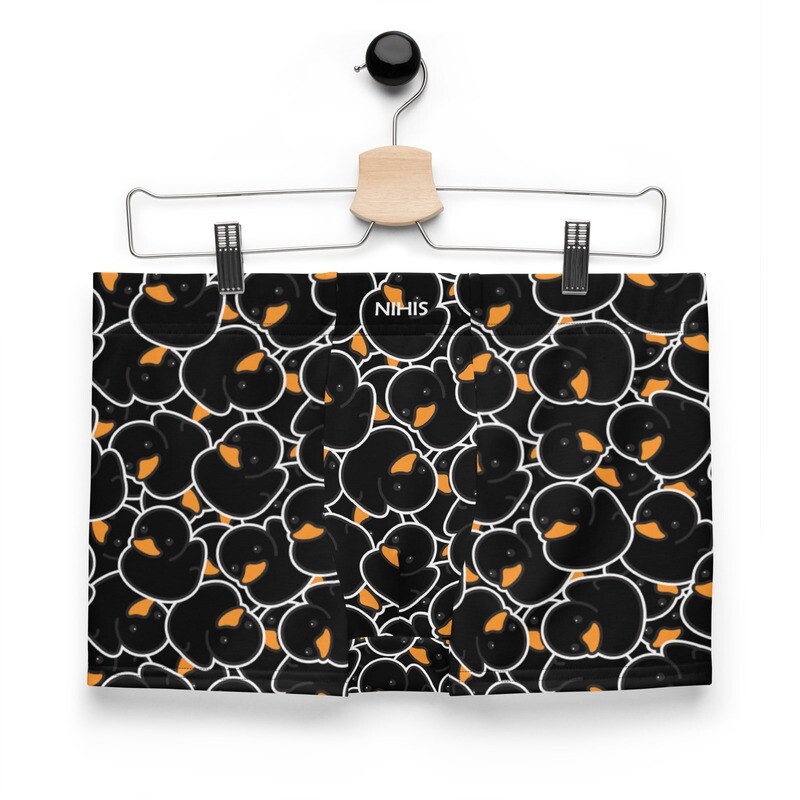 Black rubber duck boxer shorts