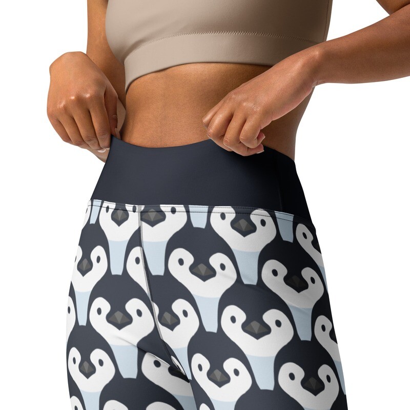 Cartoon penguin high-waist leggings