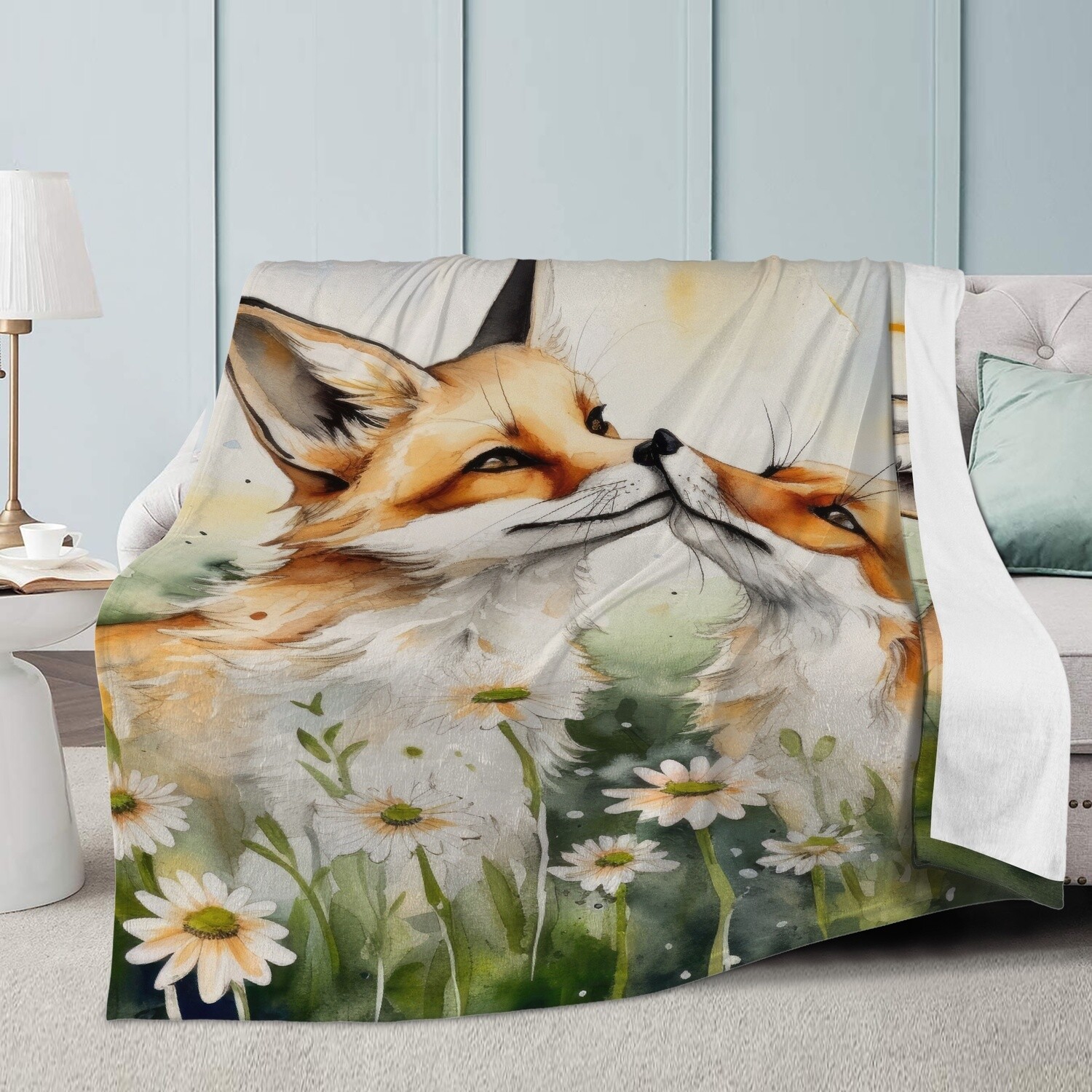 Foxes in love blanket