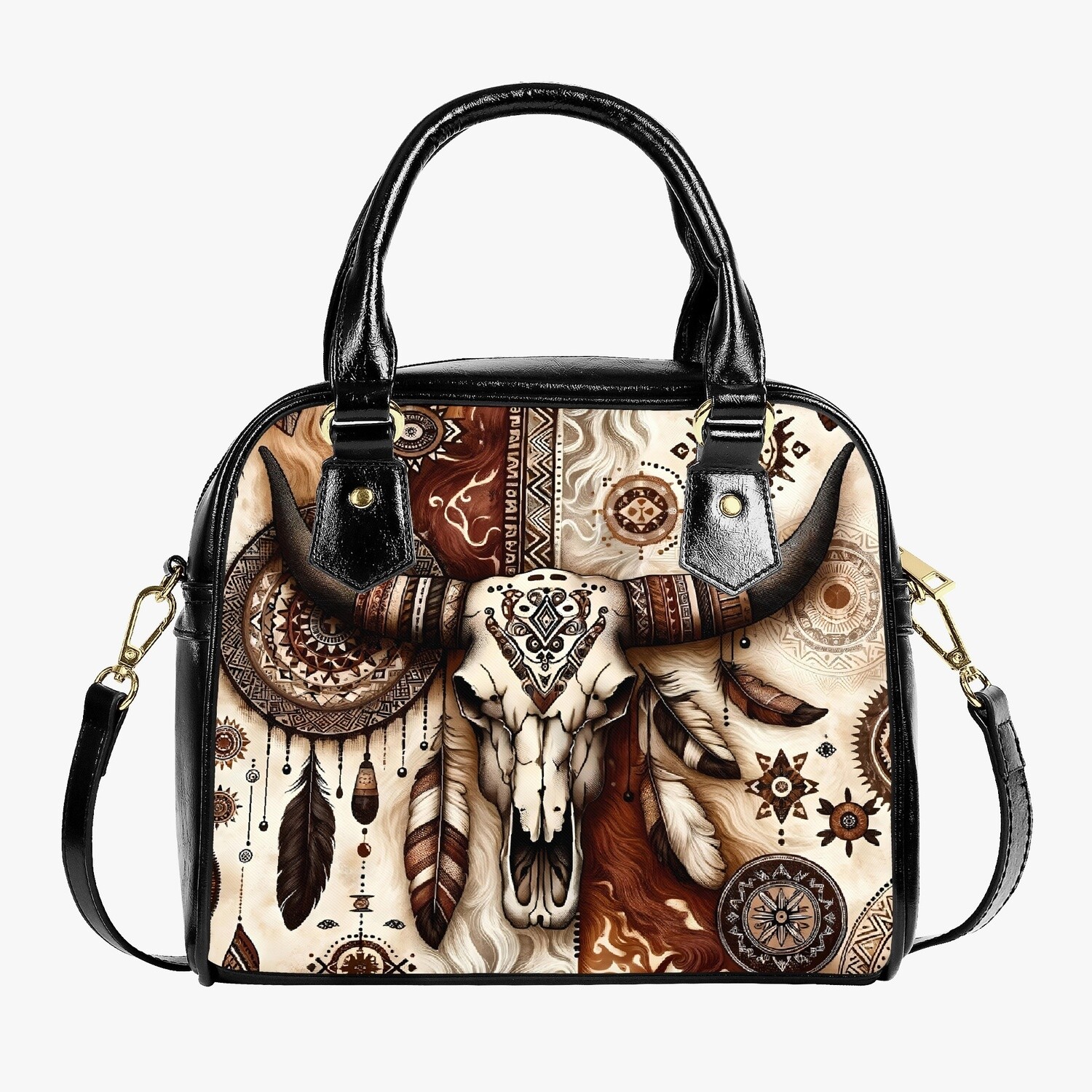 Western cow skull women&#39;s bag