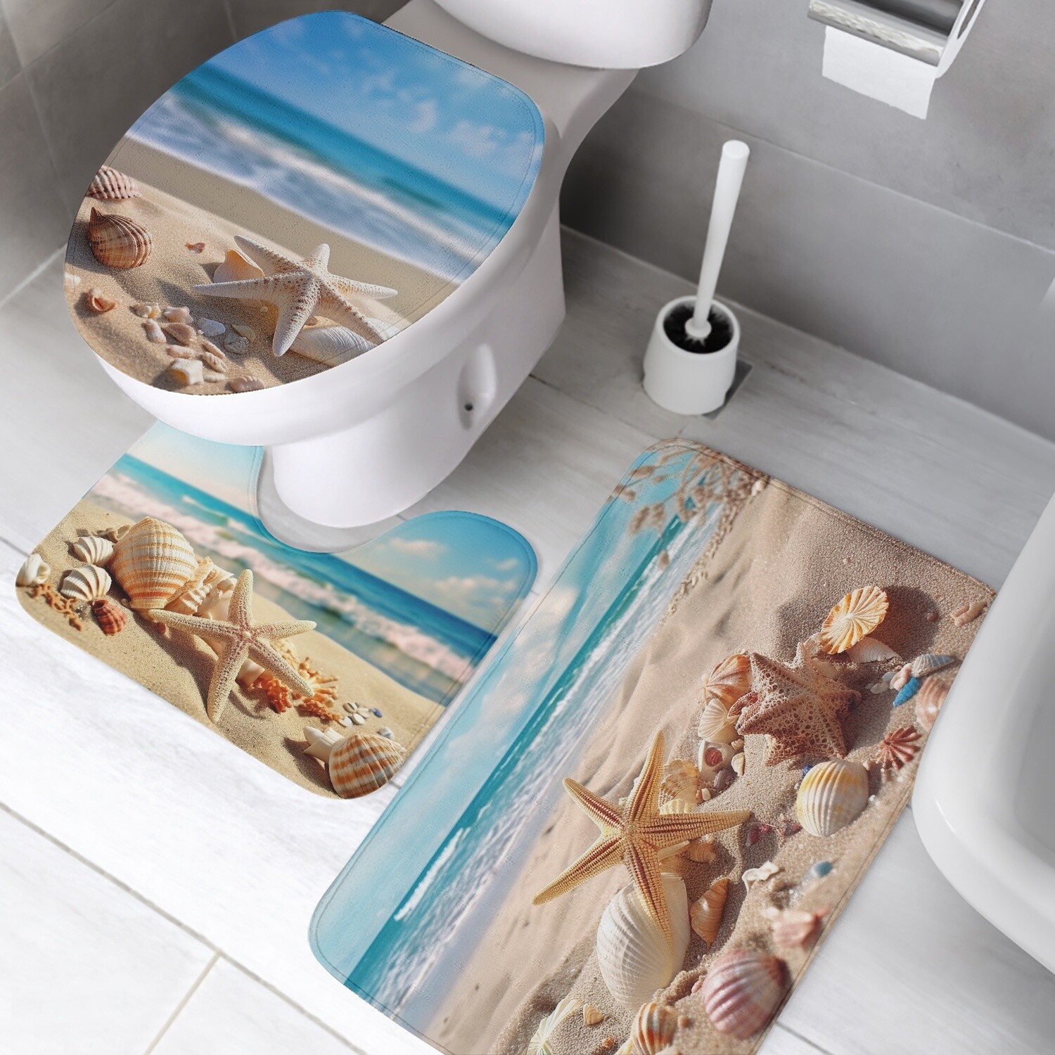 3-piece bath mat set &quot;Beach&quot;