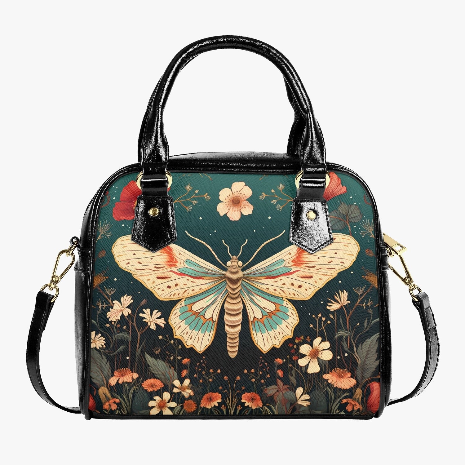 Floral moth handbag