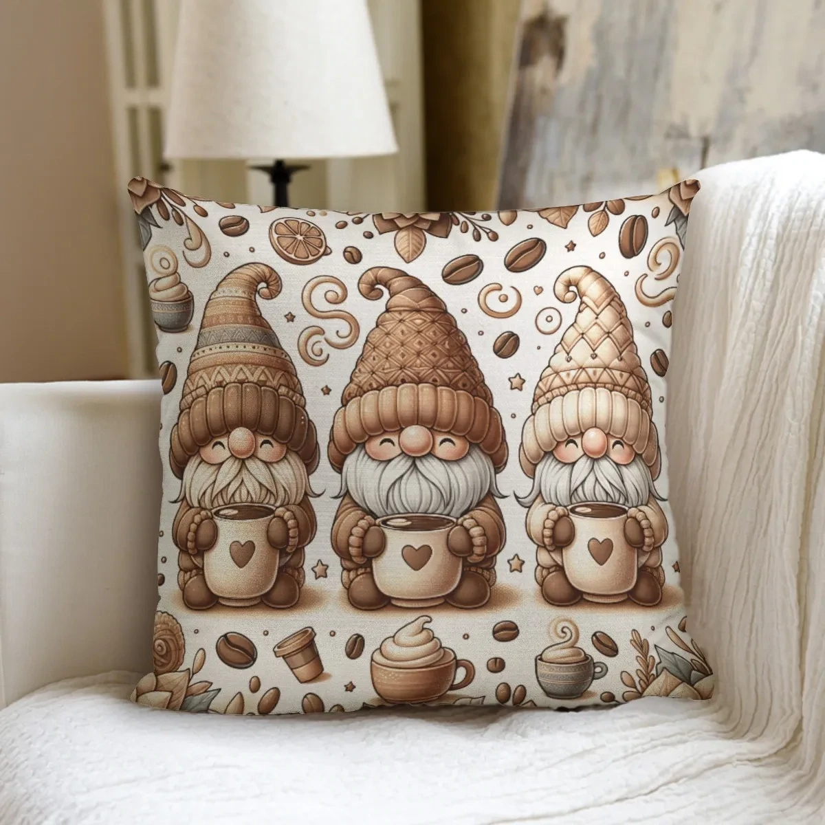 Coffee gnome pillow
