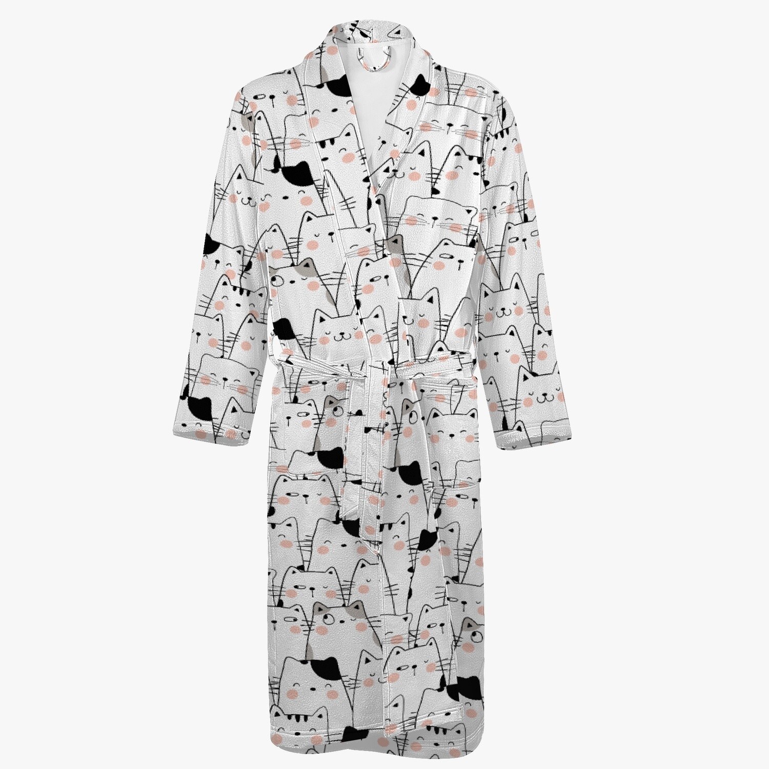 Cartoon cat pattern bathrobe