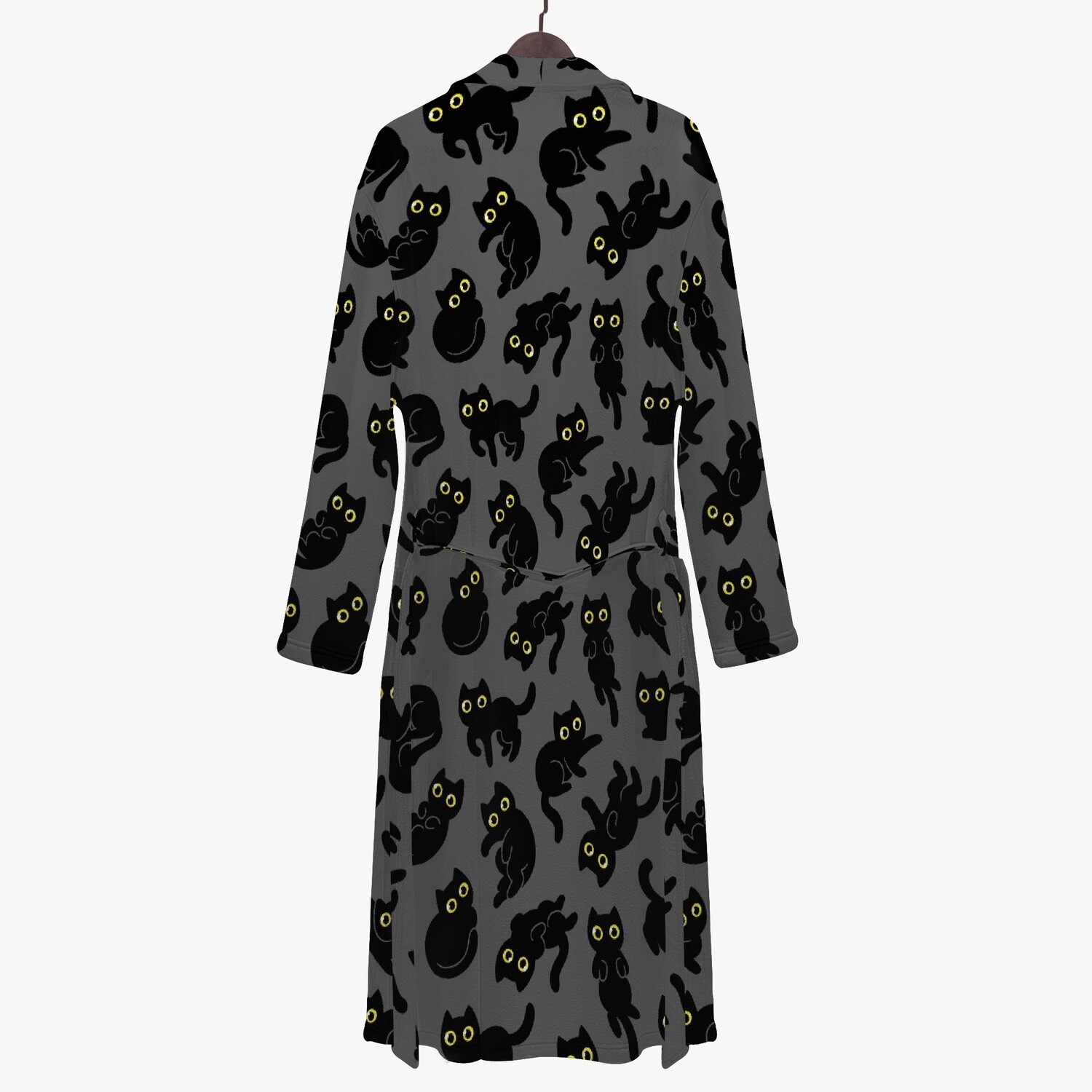 Gray-black cartoon cat bathrobe