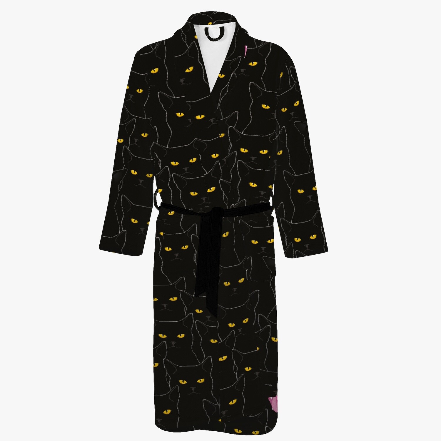 Black cartoon cat bathrobe