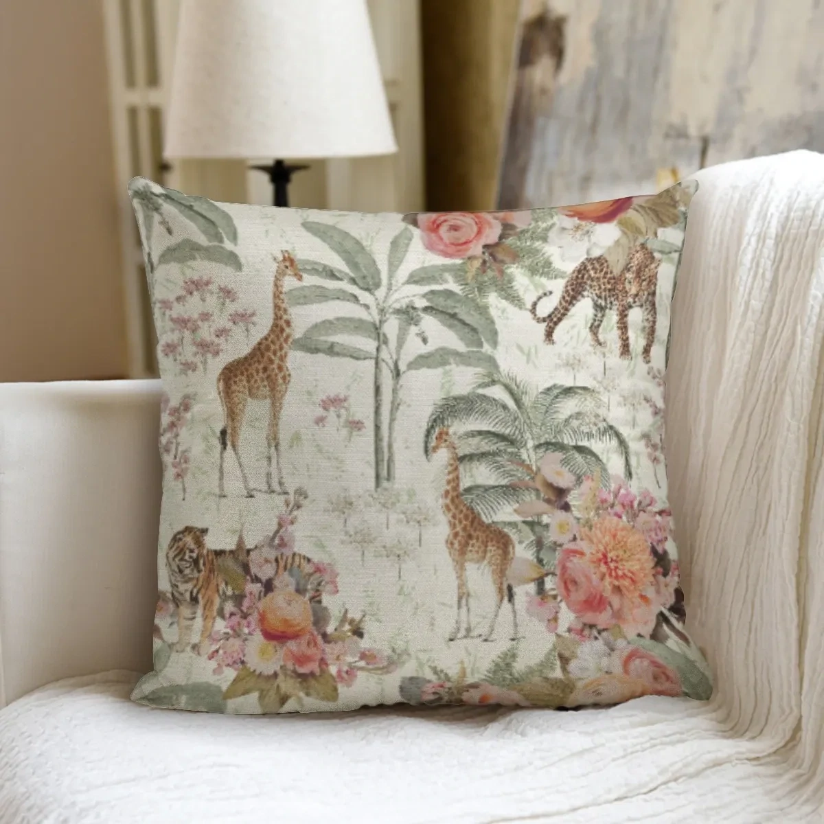 Safari animals pillow