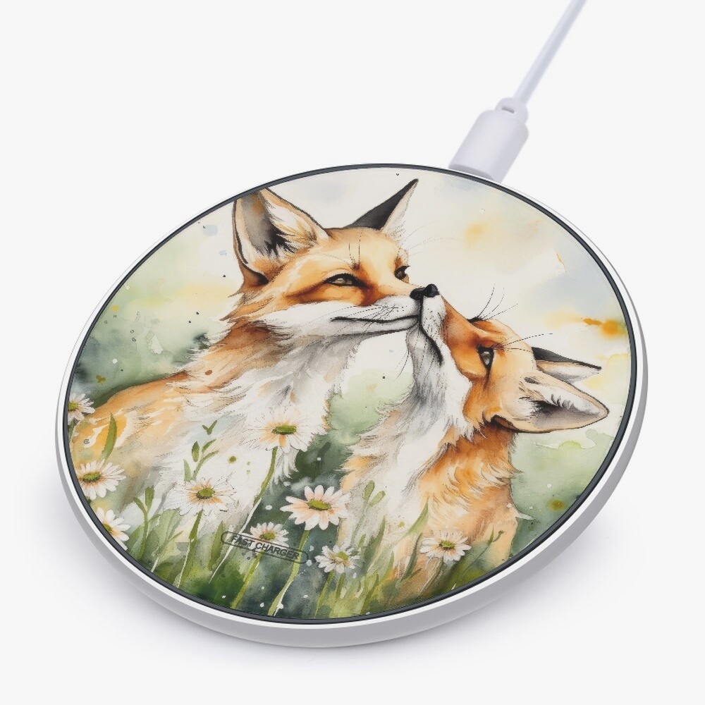 Cell Phone Charger 10W Fast Wireless Power Mat with Foxes