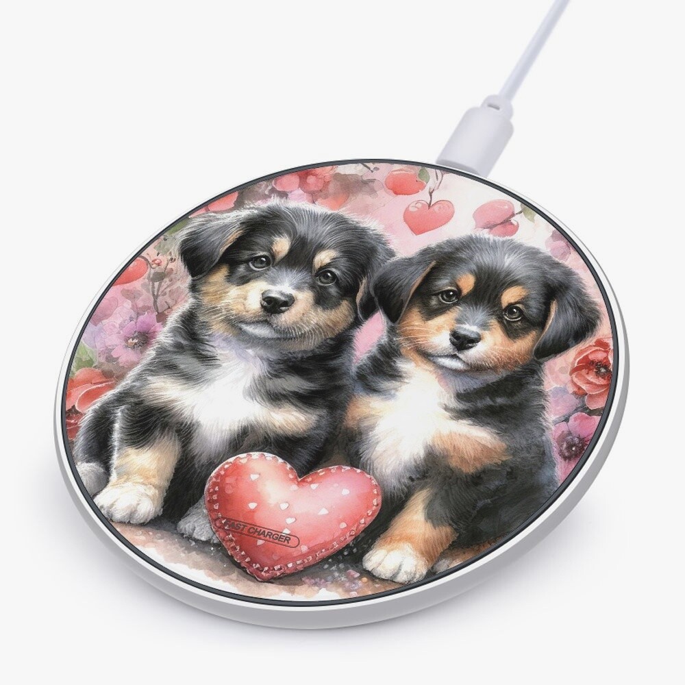 Cell Phone Charger 10W Fast Wireless Power Mat with Dog Puppy
