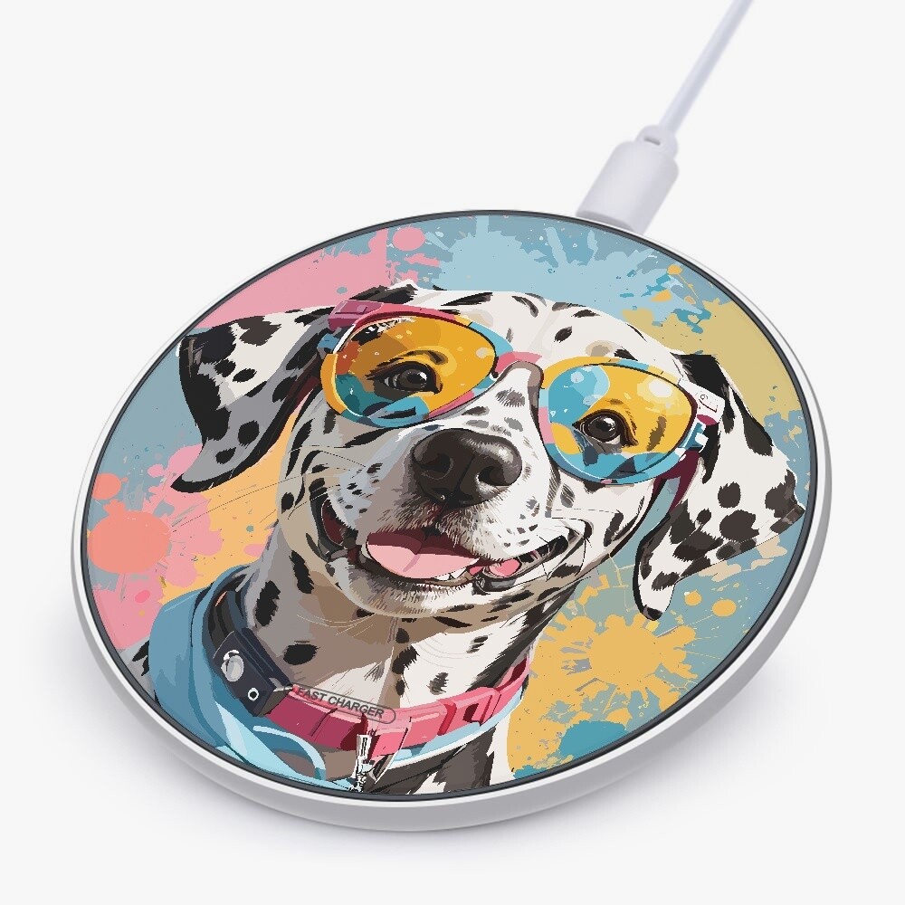 Cell Phone Charger 10W Fast Wireless Power Mat with Dalmatian