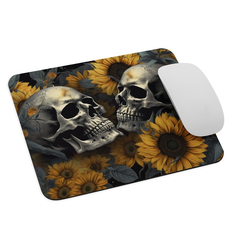 Skull &amp; Sunflowers Mouse Pad