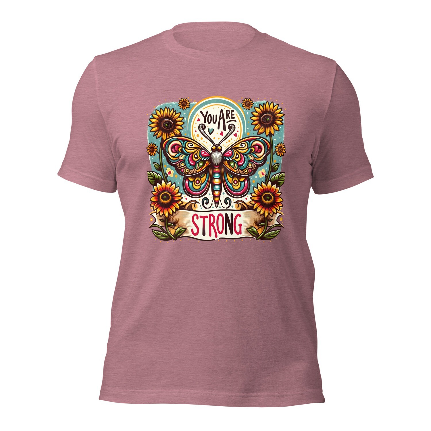 Unisex T-Shirt &quot;you are strong&quot; moth &amp; sunflower
