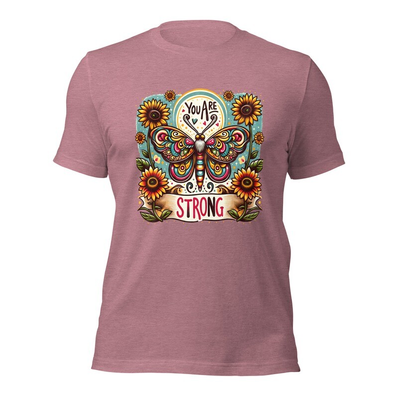 Unisex T-Shirt &quot;you are strong&quot; moth &amp; sunflower