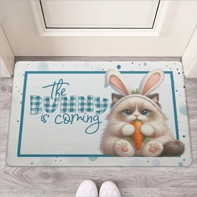 "The Bunny Is Coming" Katze im Hasenkostüm Fußmatte
