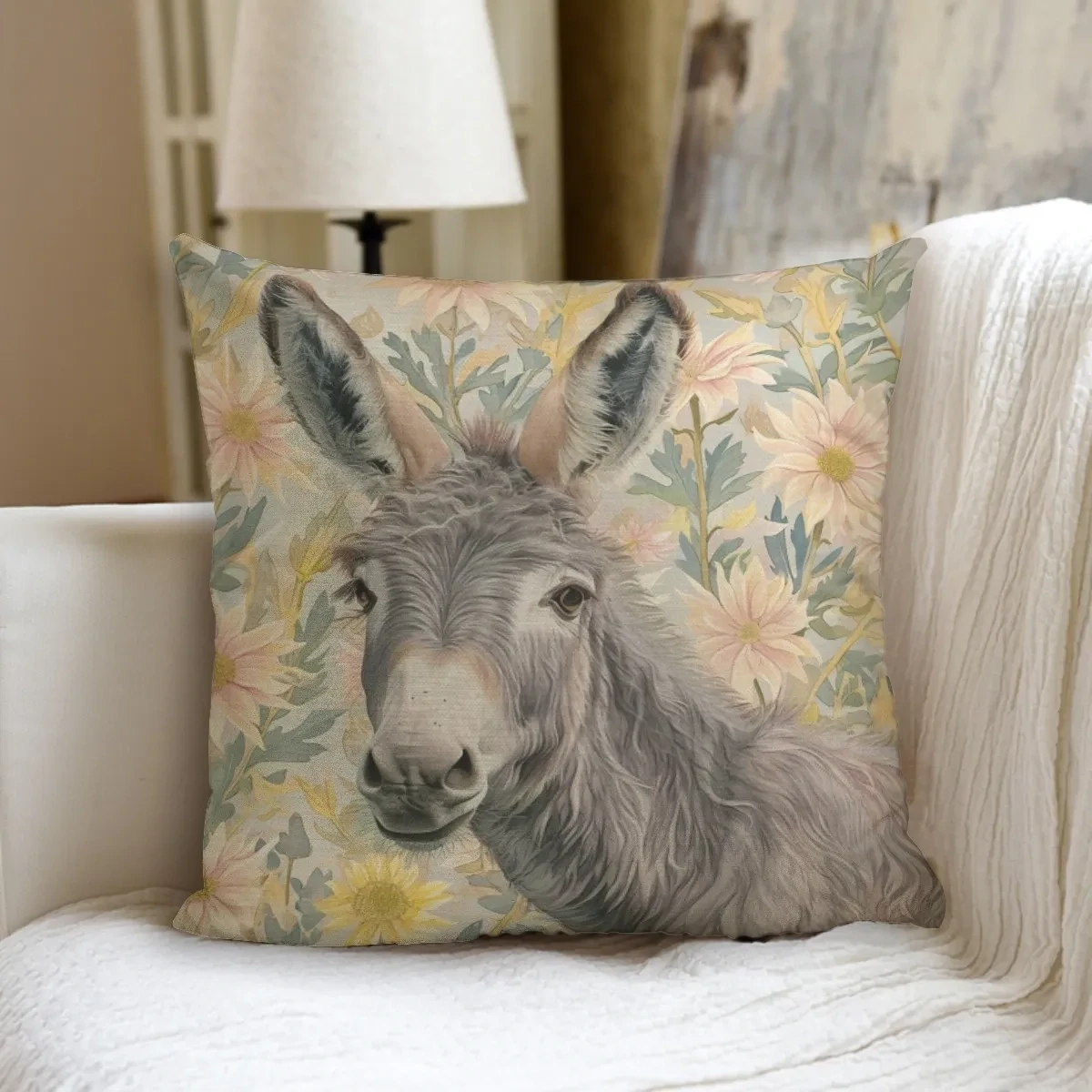 “Farmhouse” donkey pillow