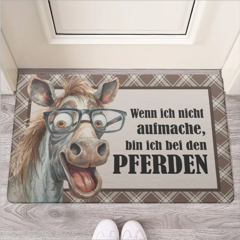 Lustige Schottische Kuh Türmatte mit Spruch