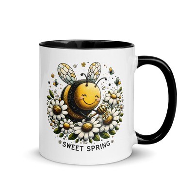 Farbige Keramik Tasse Honig Biene "Sweet Spring"