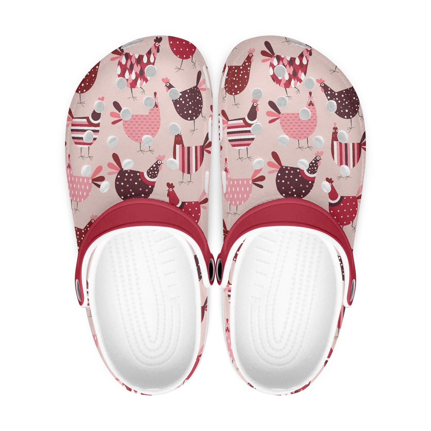 Classic chicken pattern clogs