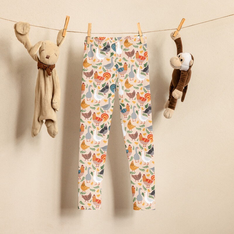 Children&#39;s leggings beige with farm animals