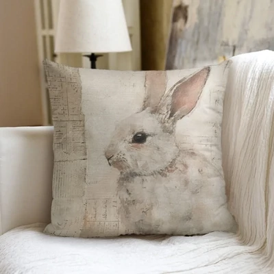 Vintage style rabbit pillow