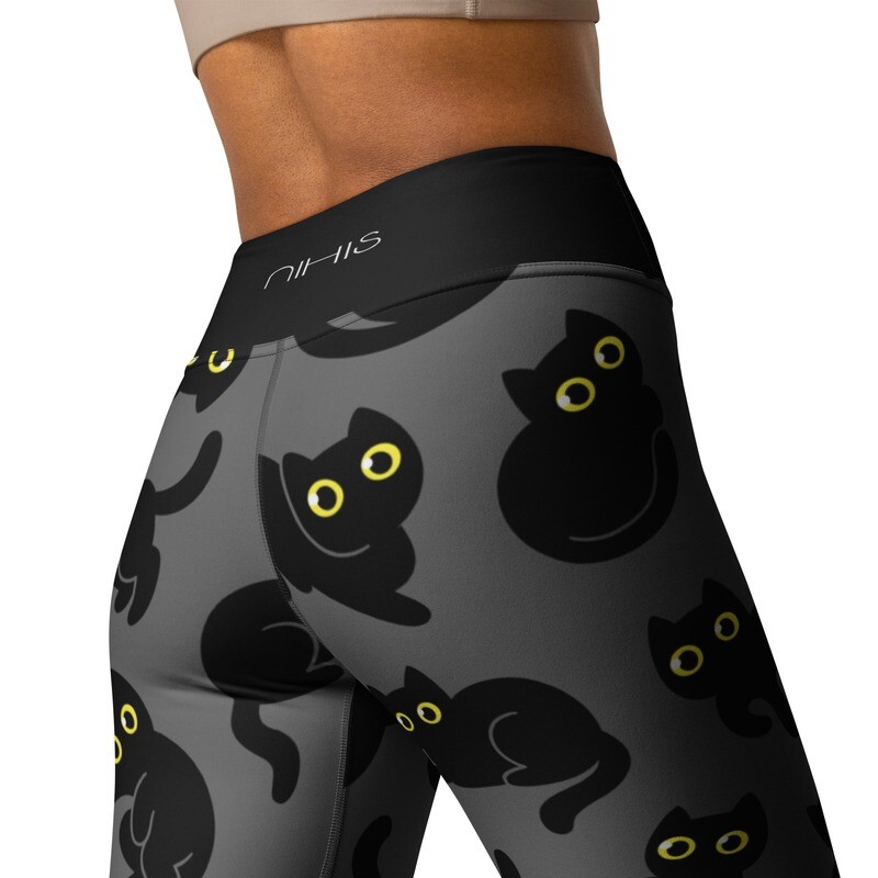 Black Cat High-Waist Leggings