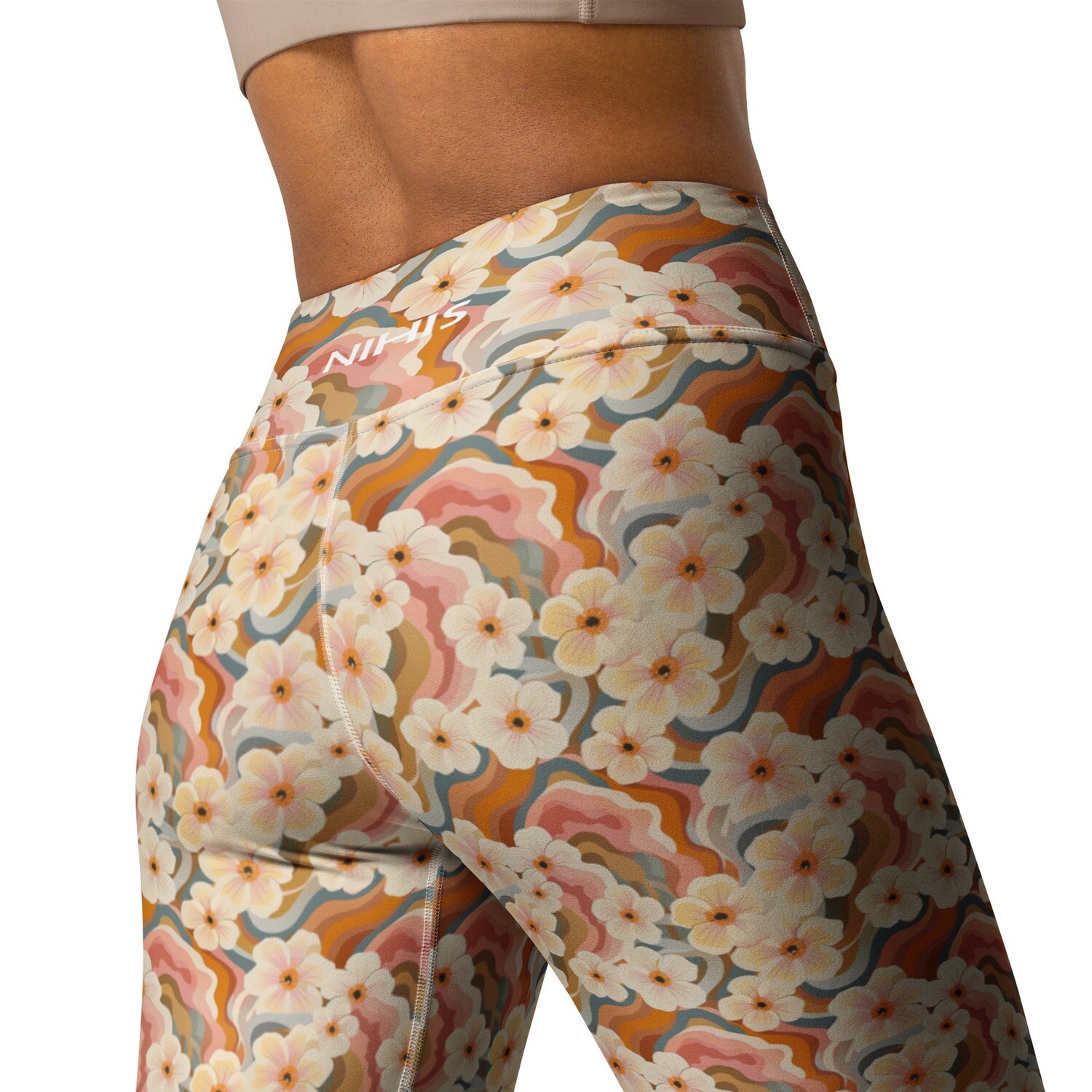 Retro floral high waist leggings