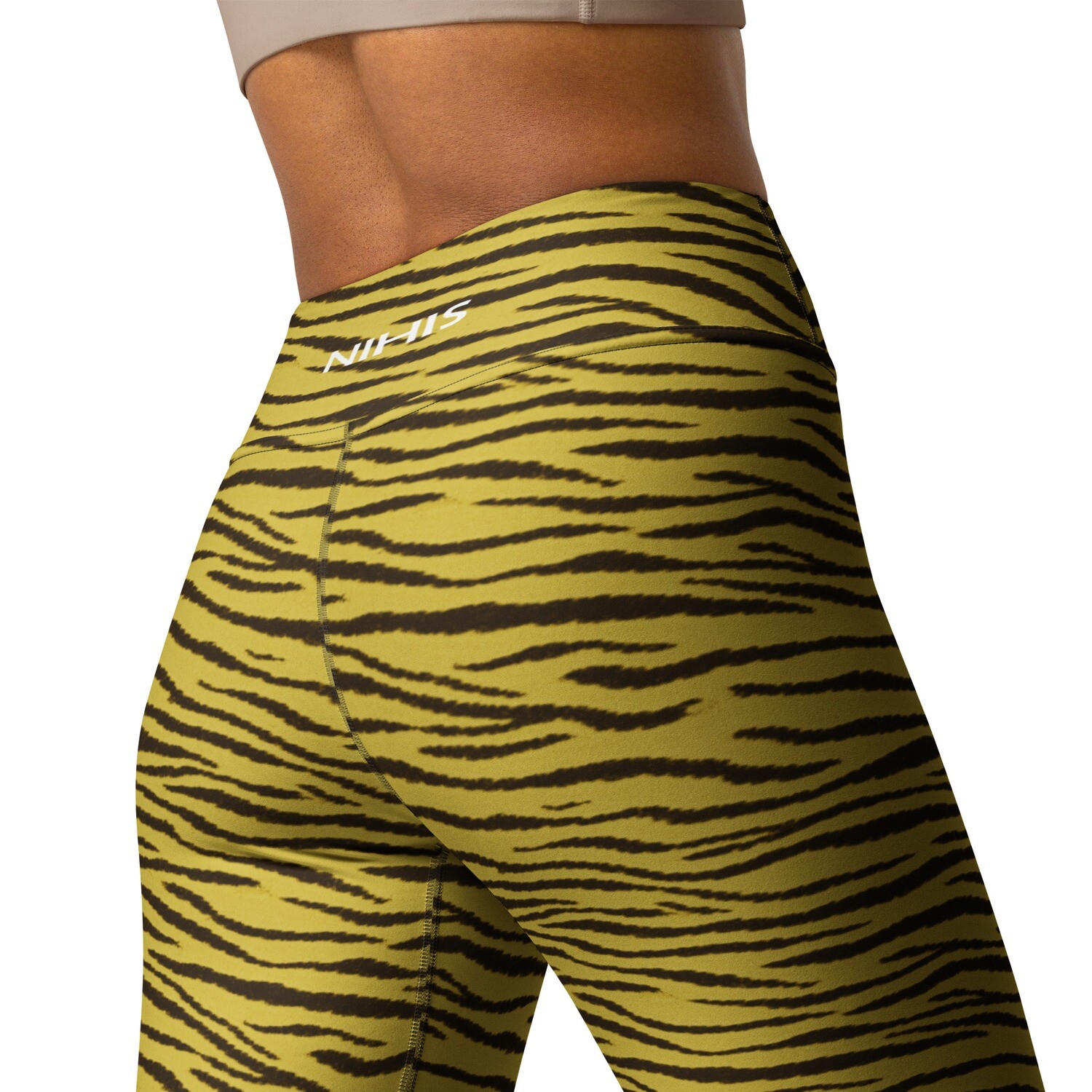 &quot;Yellow Zebra&quot; high-waist leggings